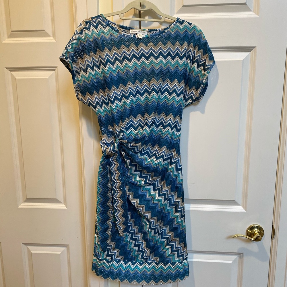 Morgan McFeeters Blue Zig Zag Print Dress